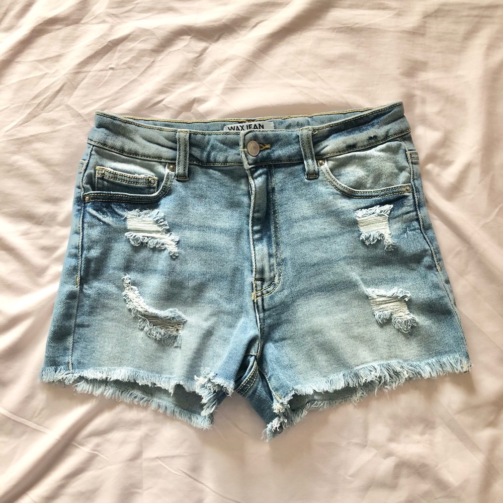 Wax Jean Collection Distressed Jean Shorts